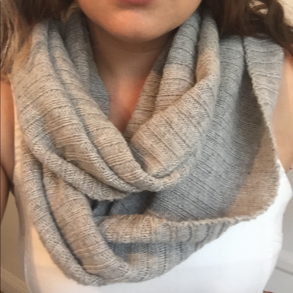 Grey sweater infinity scarf